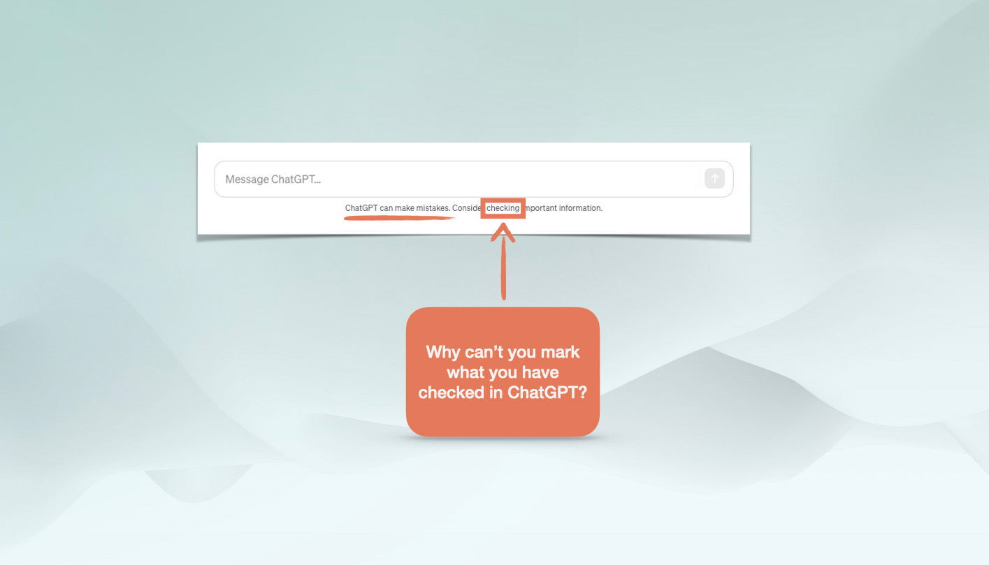 Why can’t you mark what you have checked in ChatGPT?